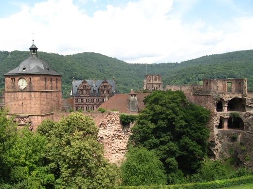 Castle in Heidelberg seen from up the hill.